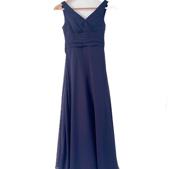 David’s bridal Marine navy junior bridesmaid dress Girls 8 - Picture 5 of 14